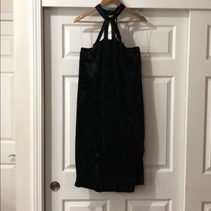 Black velour caged BodyCon Dress 3x